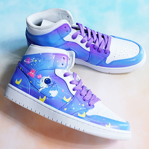 酷动城airjordanaj1正品空军渐变星空宇航员情侣篮球鞋男女鞋定制