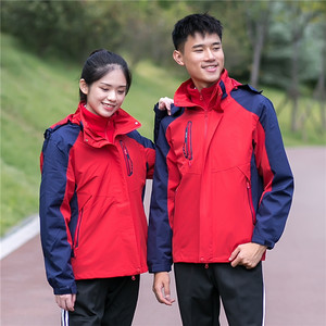 冬季初中生校服三合一可拆卸冲锋衣加厚冬装中学生高中生大学班服