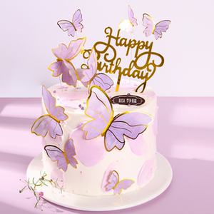 【罗莎紫色浪漫蛋糕】  仙气网红款蛋糕水果奶油送女生 长沙配送