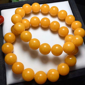 005人付款淘宝天然老黄玉手链男女款玉髓单圈手串大