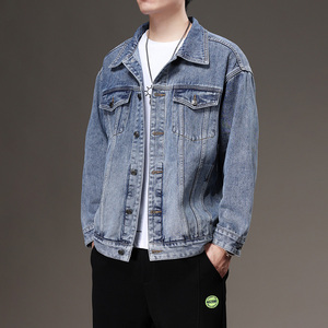 潮以纯男新款男装春秋新款牛仔夹克外套男夹克宽松休闲时尚上衣服