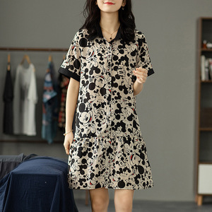 一生水名牌谷马正品妃儿红大码女装2021夏款胖妹妹时尚设计连衣裙