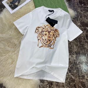 000人付款淘宝2022美杜莎人头t恤圆领情侣短袖瓦萨琪刺绣logo奢华休闲