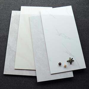 都市风白色灰色亮面石纹仿古砖全抛釉面砖400x800快餐店厨卫瓷砖