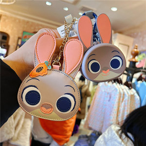 上海迪士尼乐园国内代购疯狂动物城朱迪小镜子钥匙扣零钱包钥匙圈