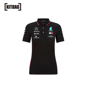 f1赛车梅赛德斯奔驰车队2020车队衬衫赛车服黑色女子短袖