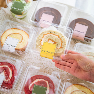 蛋糕卷切块包装盒烘焙切件透明瑞士甜品慕斯太千层网红打包盒子小