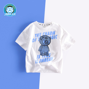 jmbear杰米熊儿童短袖上衣半袖单件衣服男童衣夏季薄款新生儿纯棉