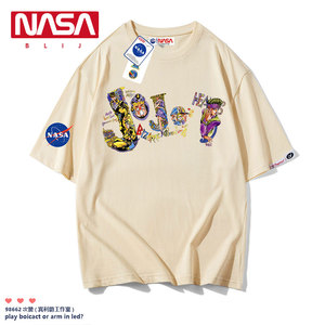 NASA联名jojo的奇妙冒险T恤男女创意涂鸦情侣款衣服动漫卡通短袖