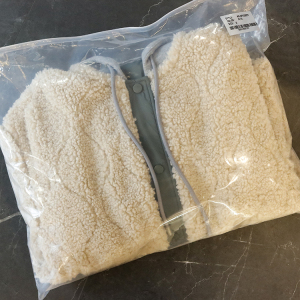 假两件羊羔毛廓形宽松外套女大码秋冬332601