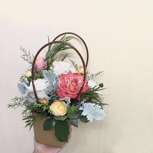 新款鲜花牛皮纸袋方形牛皮纸盆栽袋梯形包装纸防水插花花袋纸袋