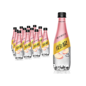 怡泉桃汁苏打水400ml*12瓶无糖果味气泡水含真正桃汁可口可乐