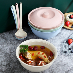 日式家用大号汤碗盛汤碗汤锅套装大碗装汤带盖汤盆盖子汤勺子餐具