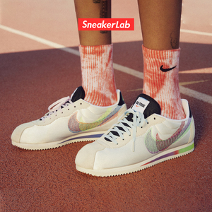 耐克nike cortez be true 阿甘鞋 彩虹三勾 休闲跑步鞋dr5491-100