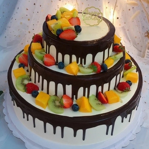 品牌蛋糕店新鲜现做三层生日蛋糕乳脂奶油水果夹心2小时送货上门