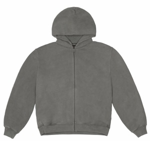 yeezy season6 kanye侃爷同款开衫连帽卫衣 纯色拉链帽衫外套男女