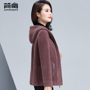 水貂绒外套女蓝