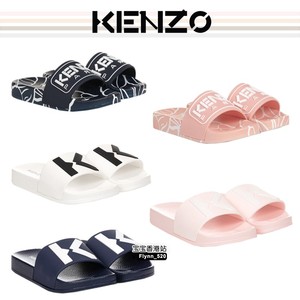 KENZO童鞋室内外拖鞋 粉色蓝色白色软橡胶防滑底 字母K老虎大象