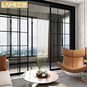 拉迷厨房阳台隔断门双层玻璃门格子推拉门移门折叠卧室中空门定制