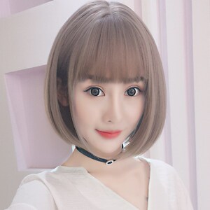 大脸适合的假发短发碎发短内扣女生学生bobo头波波头蓬松圆脸方脸