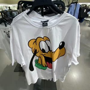 walk zara夏季新款迪士尼布鲁托卡通印花短袖t恤女装 05580103250