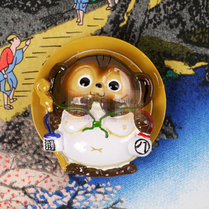 日本观光旅游立体冰箱贴磁贴磁性贴片 百变狸猫斗笠草帽 强磁性