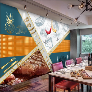 烤肉店装修墙纸个性创意自助餐牛排3d背景墙面装饰壁画西餐厅壁纸