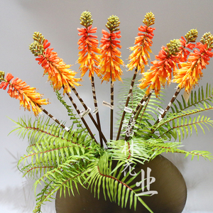 火炬百合仿真假花火把莲红景天绿植插花摆件田园装饰室内客厅摆设