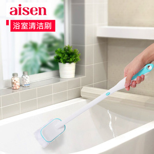 日本AISEN长柄墙面清洁刷浴室清洁刷瓷砖地板刷卫生间软毛浴缸刷