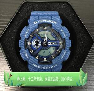 casio卡西欧g-shock丹宁牛仔蓝风格运动防水手表 ga-110dc-2a