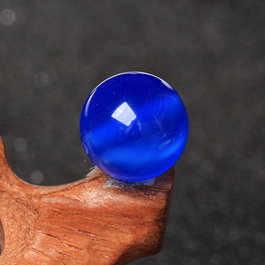 天然蓝玛瑙散珠子圆珠单颗diy蓝色水晶珠半成品串珠材料手链配件