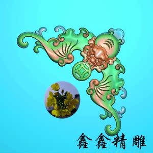 仿古蝙蝠镂空角花木雕精雕图浮雕电脑雕刻jdp家具蝙蝠角花没线