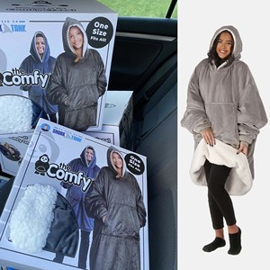 加拿大代购the comfy超大温暖珊瑚绒摇粒绒均码保暖居家服居家袍