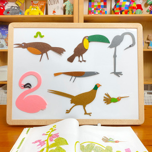 inch by inch一寸虫绘本毛毡布偶贴磁贴教具故事围裙剧道具