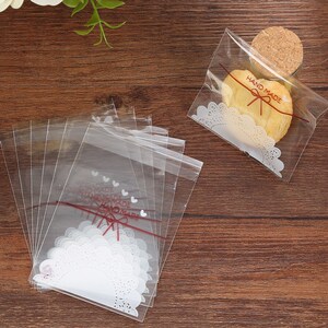 小号雪花酥包装袋30/100个自封袋塑封手工饼干家用拉链袋零食透明