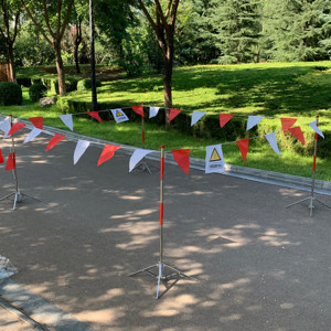 红白三角旗警示旗电力施工安全围旗彩旗串旗警戒旗止步高压危险旗