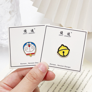 哆啦a梦胸针机器猫铃铛情侣金属卡通徽章可爱日系学生闺蜜小饰品