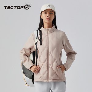 TECTOP探拓户外秋冬新款短款羽绒服女式轻薄保暖修身立领休闲外套