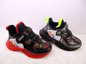 快乐熊童鞋冬季小童保暖加绒加厚二棉魔术贴卡通儿童运动休闲鞋