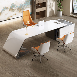 轻奢办公桌简约现代女老板桌时尚经理桌主管桌大班台办公室总裁桌