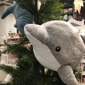 宁波宜家耶诺布勒耶诺布勒海豚白鳍豚公仔抱枕玩具国内代购