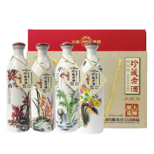 53度杏花源梅兰竹菊珍藏老酒私藏版清香型白酒礼盒475ml*4瓶