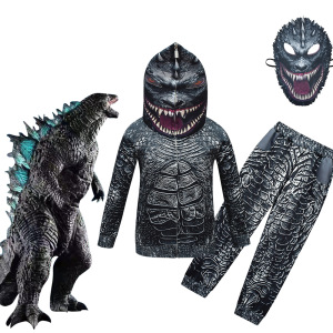 godzilla哥斯拉cosplay服装 儿童套装拉链外套卫衣长裤万圣节1802