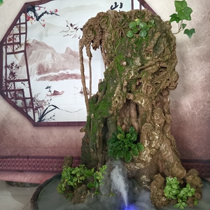 天然大型上水石流水摆件田园客厅吸水石绿植盆景芦管奇石原石假山