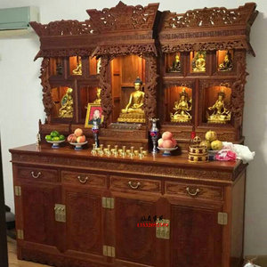 红木藏式佛龛实木家用佛龛佛柜花梨木密宗佛台佛堂神柜供台神龛