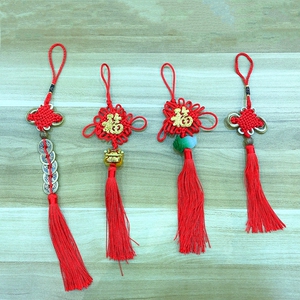 白菜中国结红绳丝带高档鱼胶装饰品金丝红绳子铜钱中国结挂饰线绳