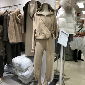 cottoncandy秋冬加绒连帽卫衣高腰束脚运动裤两件套时尚套装女潮