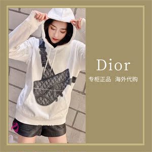 dior/迪奥新款斜跨马鞍包印花卫衣女字母logo圆领长袖休闲外套男