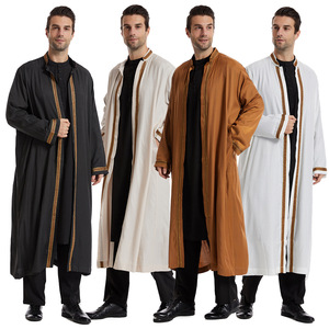 春秋季男袍长袍长款薄款中东土耳其沙特阿拉伯男士服饰宽松开衫袍