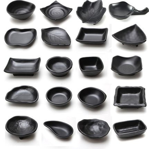 密胺中式黑色磨砂餐具火锅店仿瓷调味蘸料酱油碟子塑料小吃碟商用